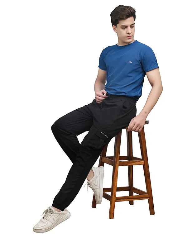 Black_Lycra_220_Cargo_Track_Pant_For_Men