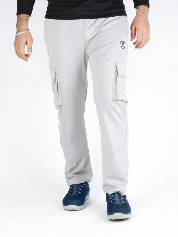 Light_Grey_Lycra_220_Cargo_Track_Pant_For_Men