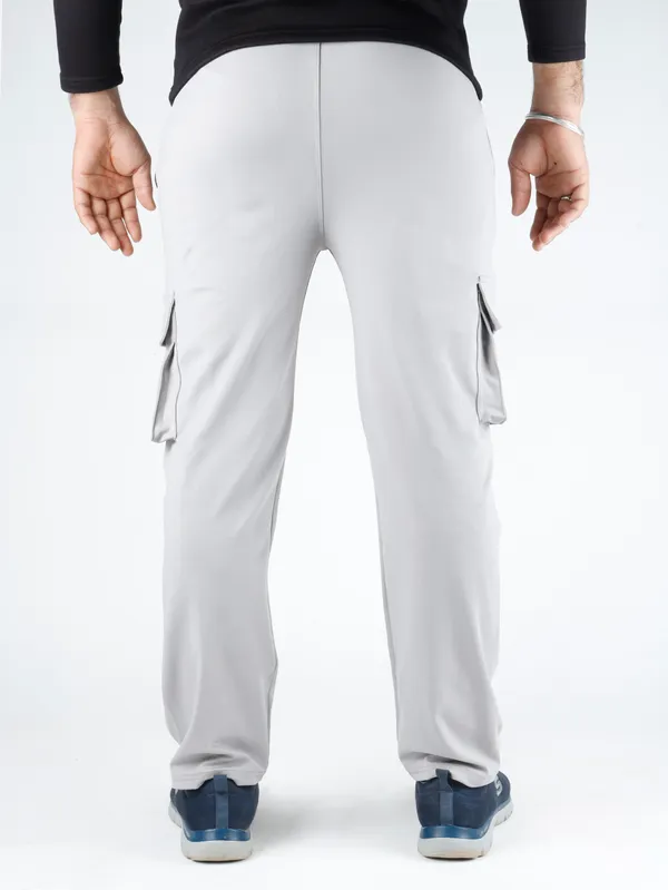 Light_Grey_Lycra_220_Cargo_Track_Pant_For_Men
