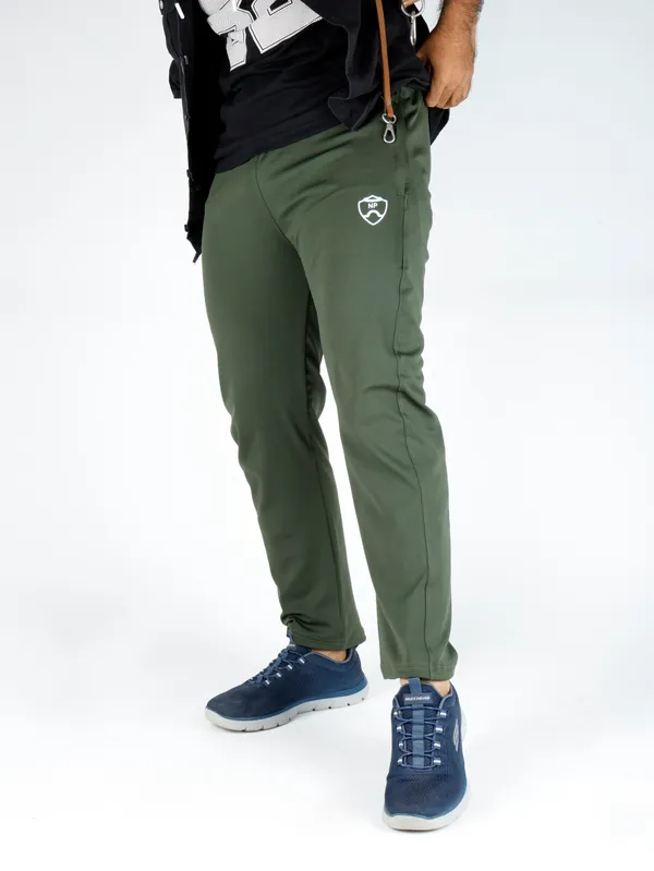 Olive_Lycra_220_Plain_Track_Pant_For_Men