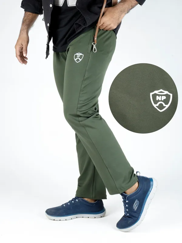 Olive_Lycra_220_Plain_Track_Pant_For_Men