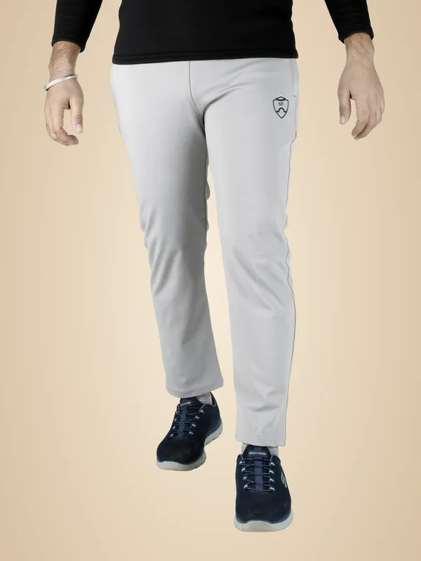 Light_Grey_Lycra_220_Plain_Track_Pant_For_Men