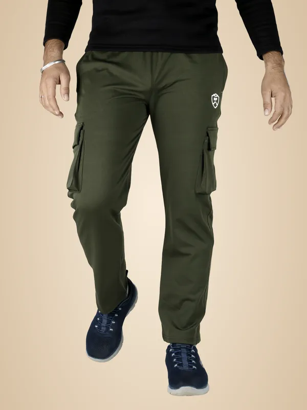 Olive_Lycra_220_Cargo_Track_Pant_For_Men