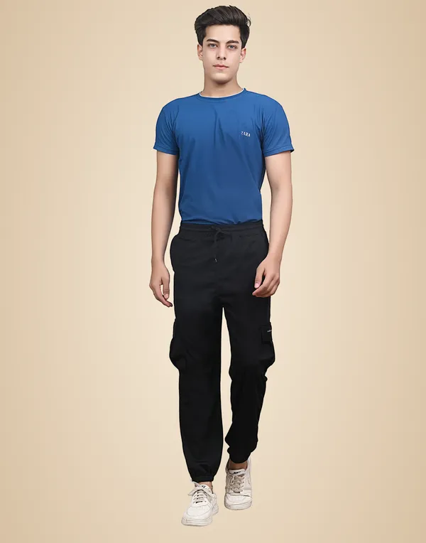 Black_Lycra_220_Cargo_Track_Pant_For_Men