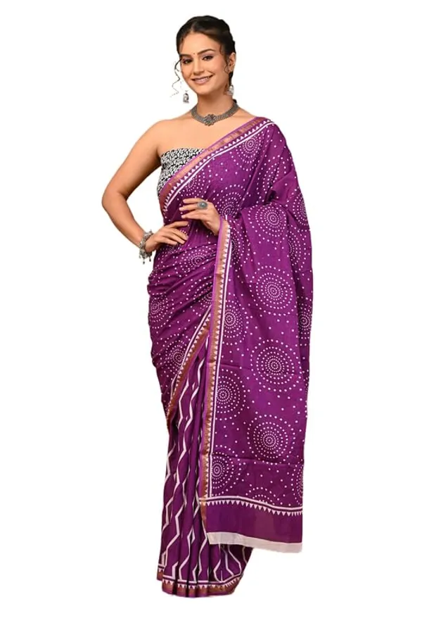 Purple_Cotton_Block_Prints_Saree_For_Women