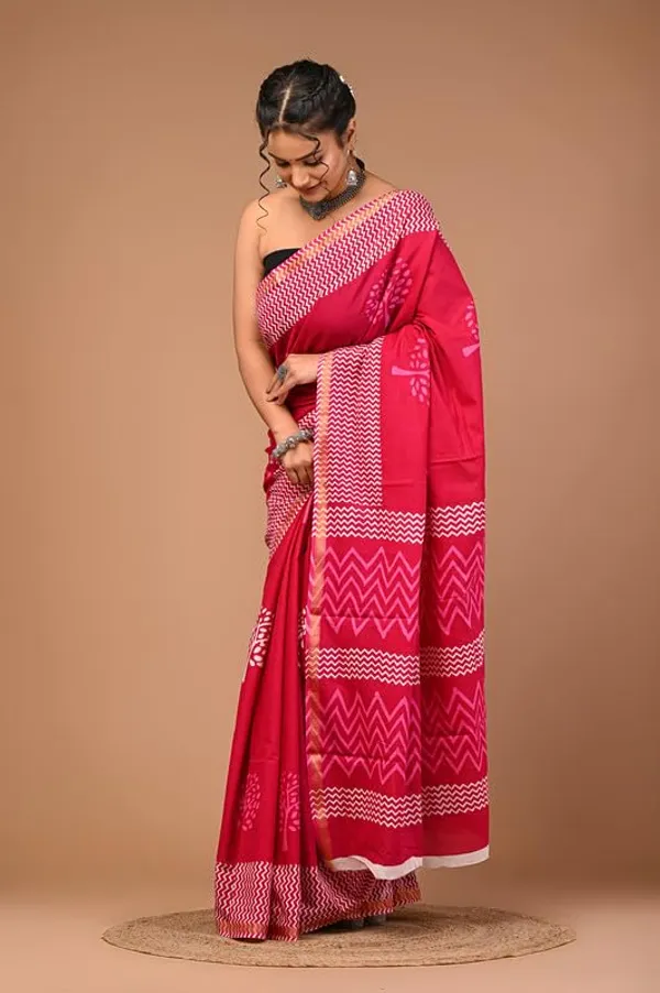 Pink_Cotton_Block_Prints_Saree_For_Women