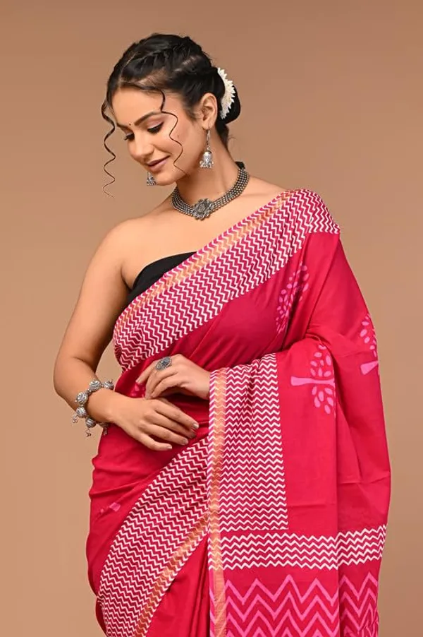 Pink_Cotton_Block_Prints_Saree_For_Women