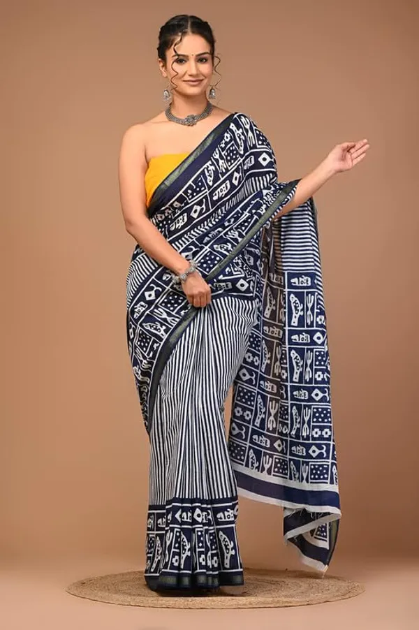 Cotton_Block_Prints_Saree_For_Women