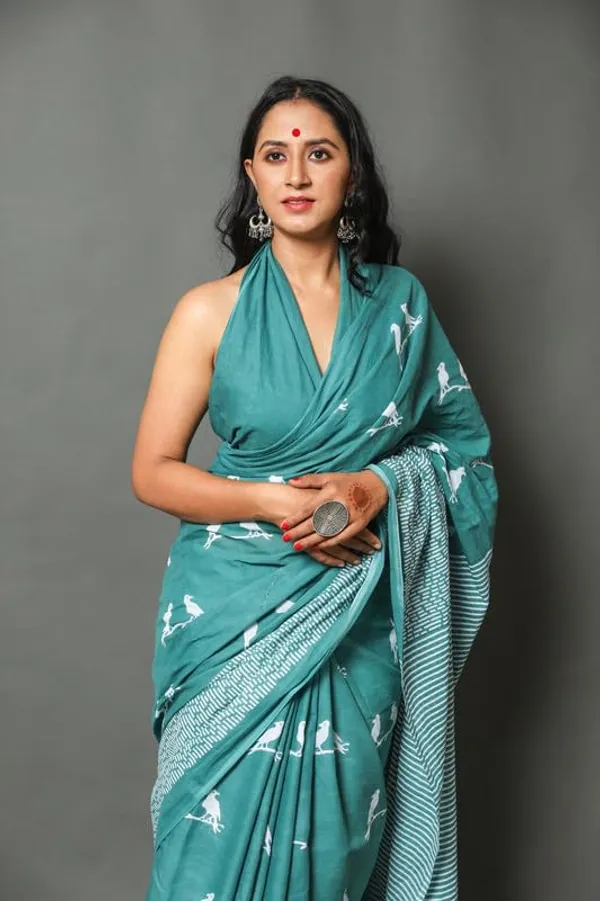 Sea_Green_Cotton_Block_Prints_Saree_For_Women
