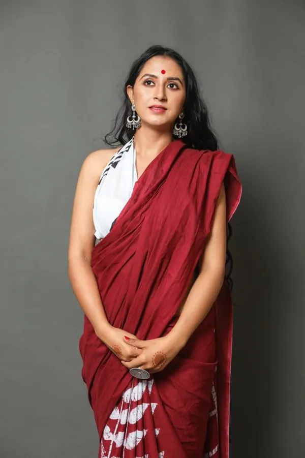 Maroon_Cotton_Block_Prints_Saree_For_Women