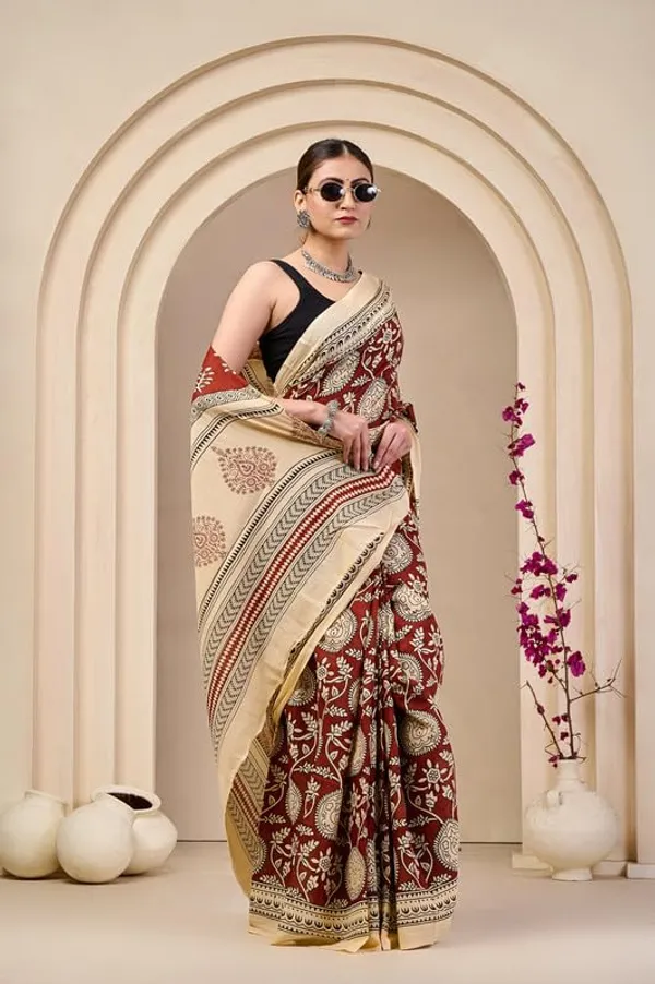 Cotton_Ajrak_Saree_For_Women