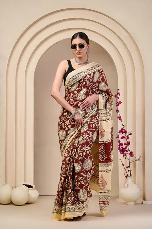 Cotton_Ajrak_Saree_For_Women