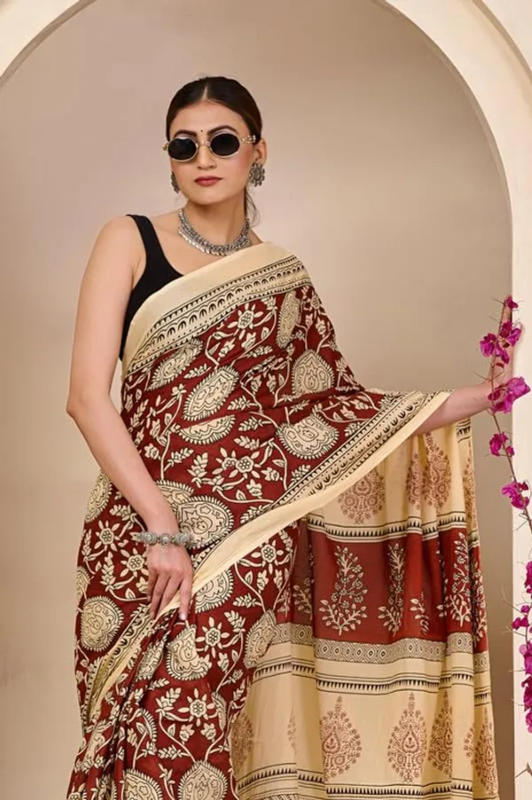 Cotton_Ajrak_Saree_For_Women