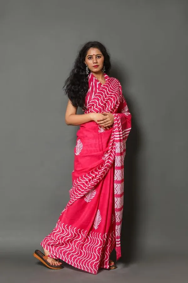 Pink_Cotton_Block_Prints_Saree_For_Women