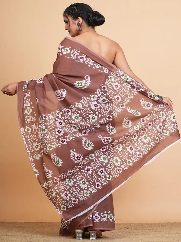 Beige_Cotton_Block_Prints_Saree_For_Women