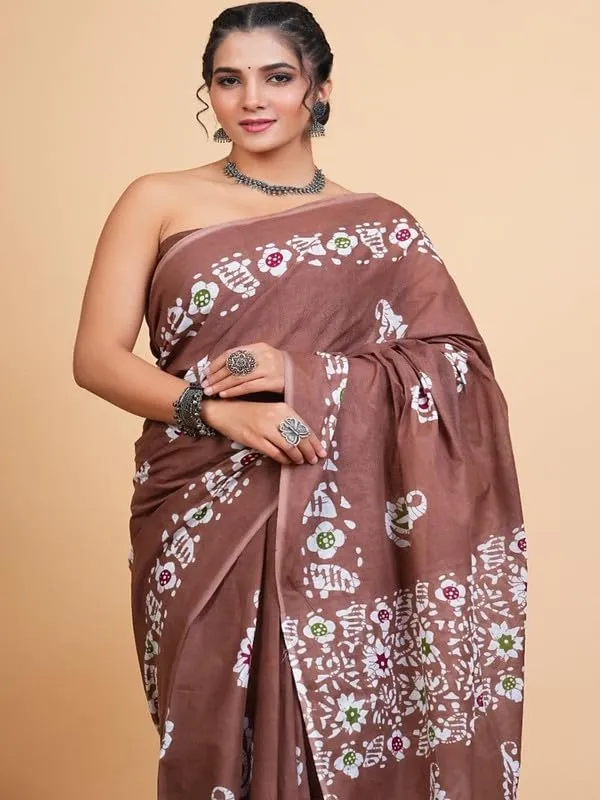 Beige_Cotton_Block_Prints_Saree_For_Women