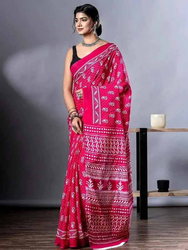 Pink_Cotton_Block_Prints_Saree_For_Women