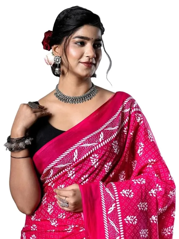 Pink_Cotton_Block_Prints_Saree_For_Women