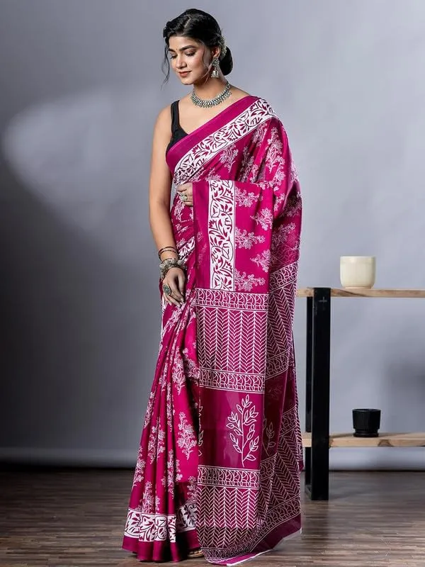 Purple_Cotton_Block_Prints_Saree_For_Women