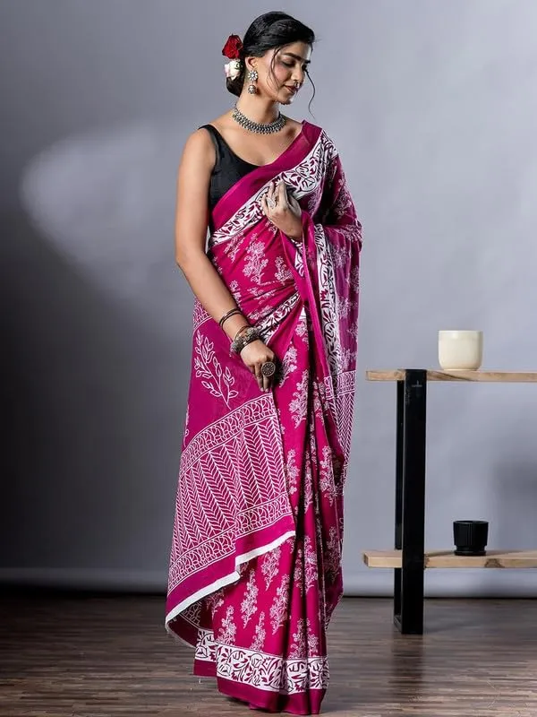 Purple_Cotton_Block_Prints_Saree_For_Women