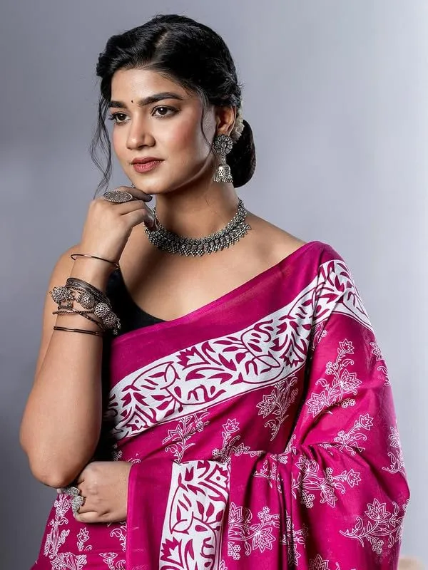 Purple_Cotton_Block_Prints_Saree_For_Women