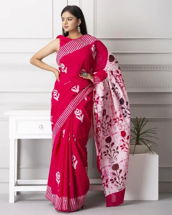 Pink_Cotton_Block_Prints_Saree_For_Women