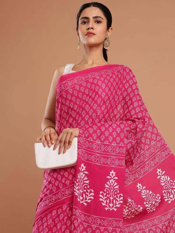 Pink_Cotton_Block_Prints_Saree_For_Women