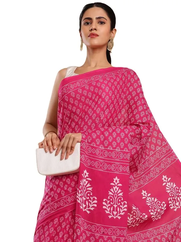 Pink_Cotton_Block_Prints_Saree_For_Women