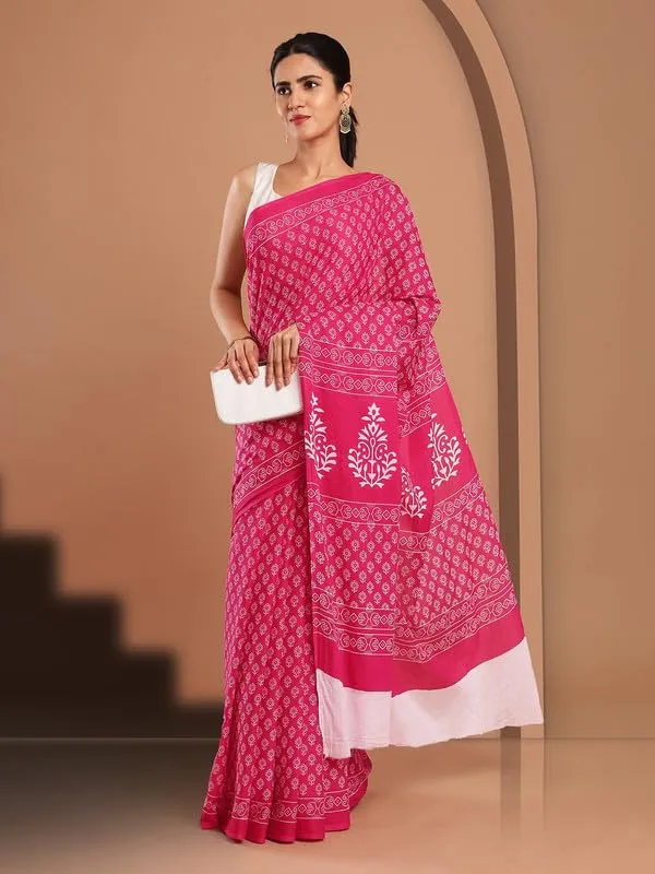 Pink_Cotton_Block_Prints_Saree_For_Women
