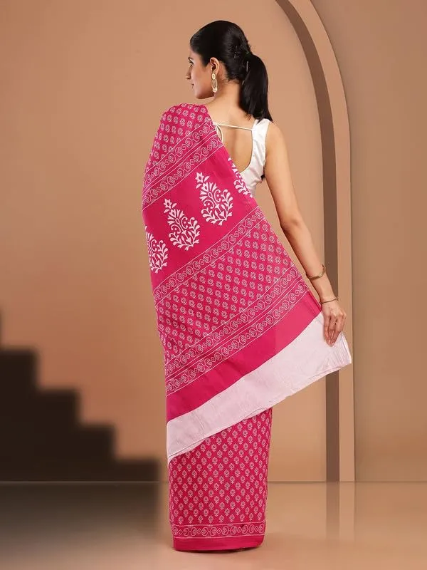 Pink_Cotton_Block_Prints_Saree_For_Women
