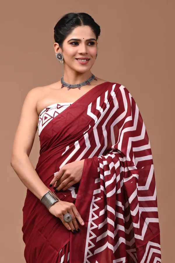 Printed_Pure_Cotton_Mulmul_Saree_with_Blouse