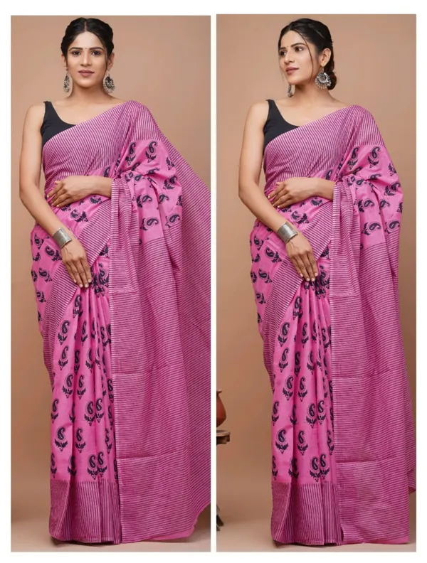 Printed_Pure_Cotton_Mulmul_Saree_with_Blouse