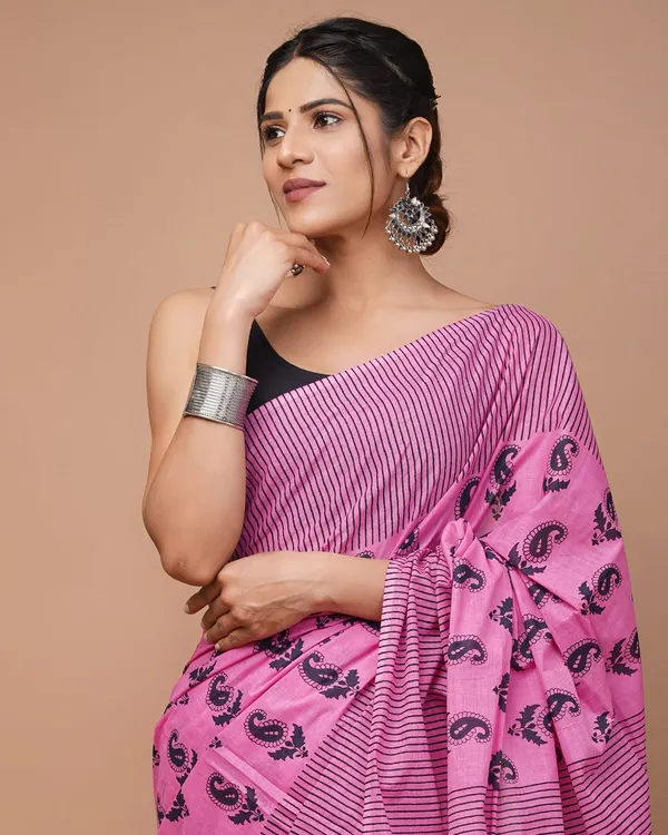 Printed_Pure_Cotton_Mulmul_Saree_with_Blouse