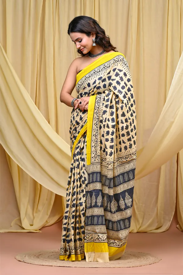 Cream_Dye_Mulmul_Cotton_Saree_for_Women_With_Blouse_Piece_|_Soft_Cotton_Sari_for_Women_(Hathi_Print)
