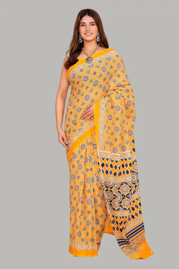 Cotton_Ajrak_Saree_For_Women
