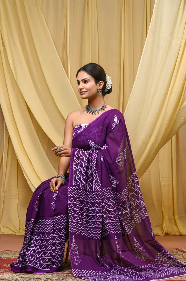 Purple_Mulmul_Cotton_Saree_for_Women_With_Blouse_Piece_|_Soft_Cotton_Sari_for_Women_(Tringle)