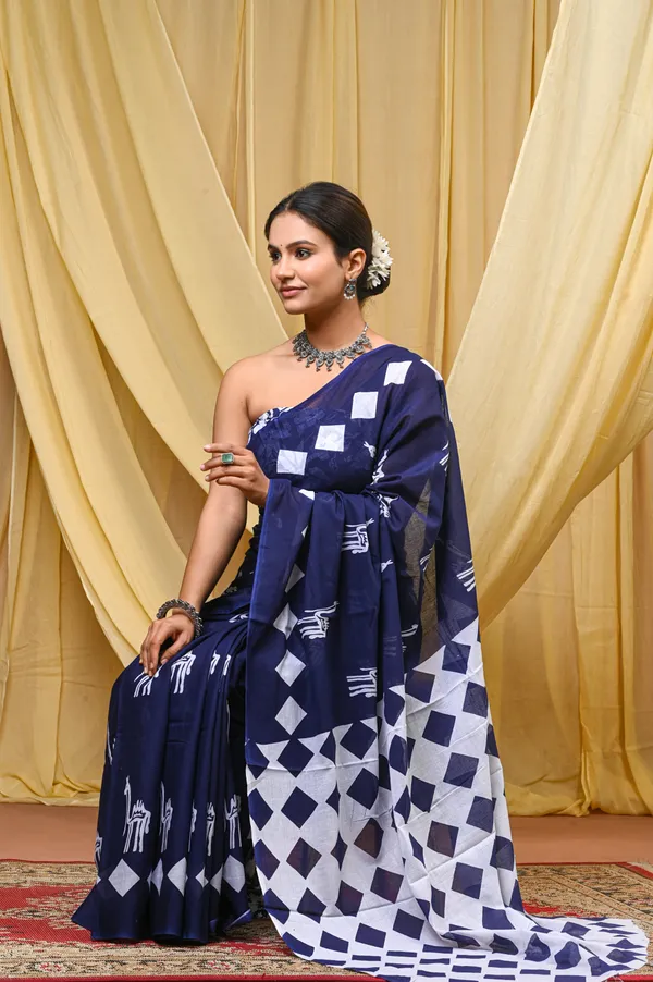 Navy_Blue_Mulmul_Cotton_Saree_for_Women_With_Blouse_Piece_|_Soft_Cotton_Sari_for_Women_(Camel)