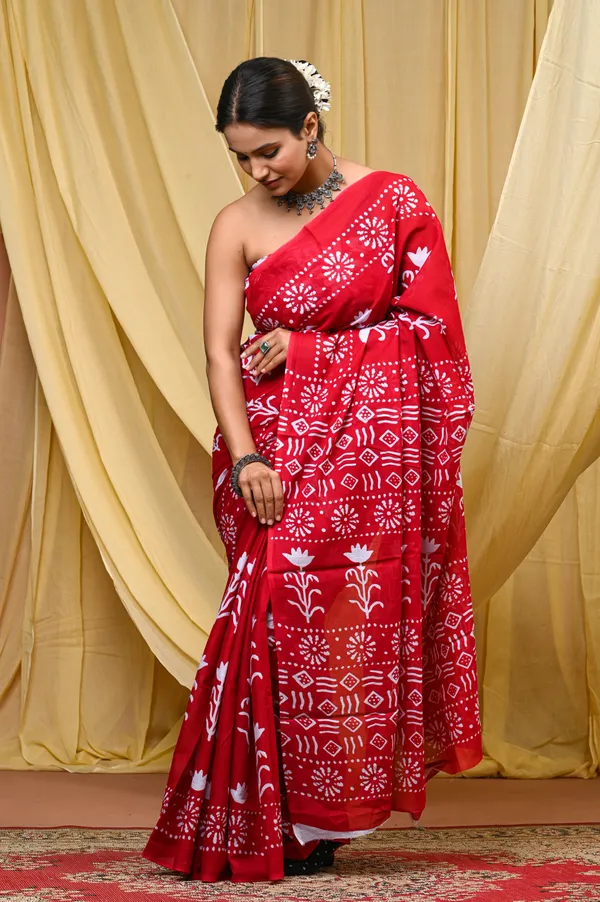 Red_Mulmul_Cotton_Saree_for_Women_With_Blouse_Piece_|_Soft_Cotton_Sari_for_Women_(Gulab)