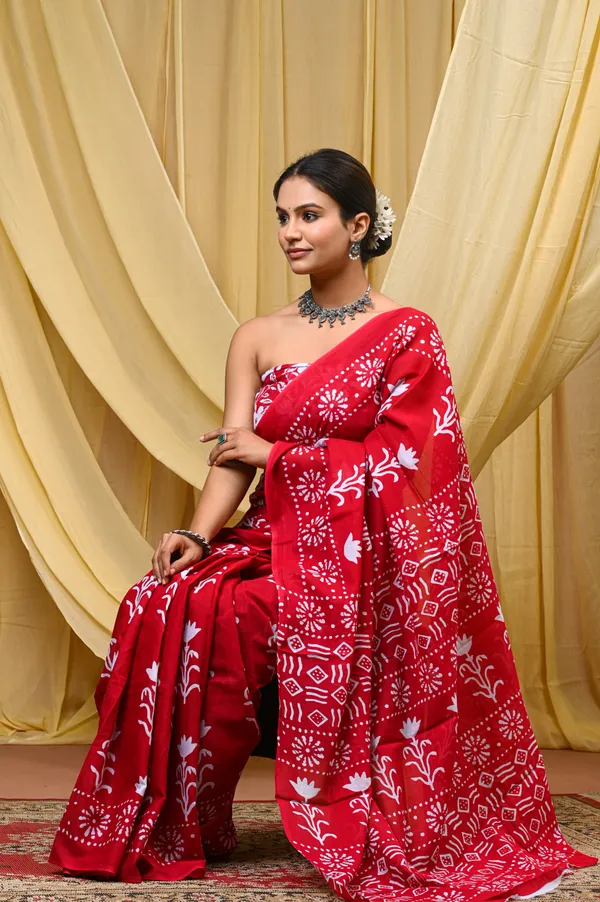 Red_Mulmul_Cotton_Saree_for_Women_With_Blouse_Piece_|_Soft_Cotton_Sari_for_Women_(Gulab)