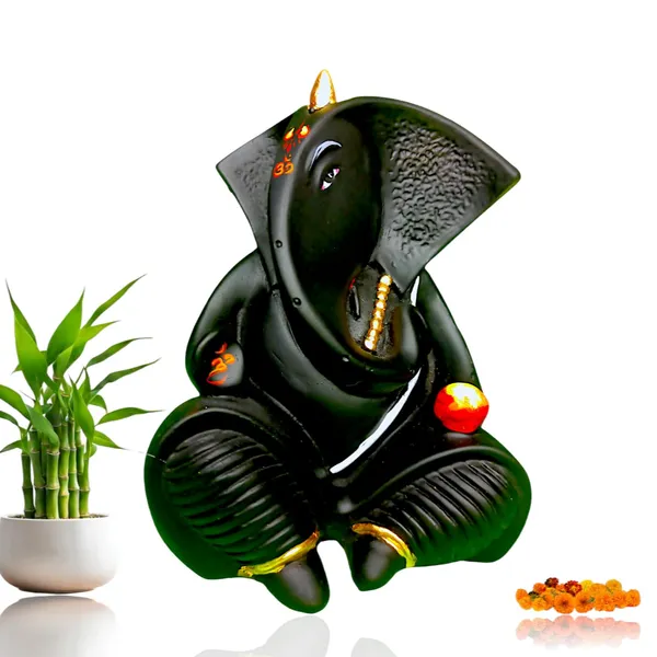 Pack_Of_2_Black_And_Red_Ganesha_Idol_Statue_|_For_Home_&_Decor