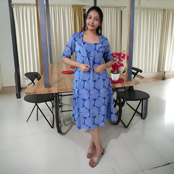 Blue_Graceful_Flared_kurta_With_Matching_Jacket_For_Women
