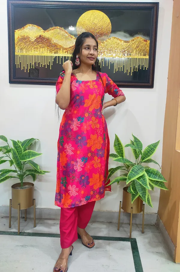 Pink_Chinon_Floral_Kurta_Set_For_Women
