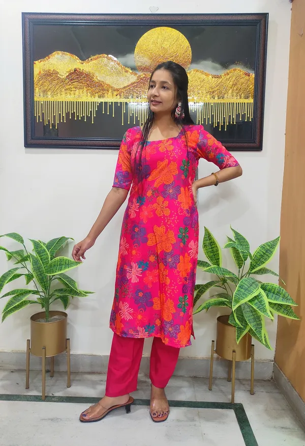 Pink_Chinon_Floral_Kurta_Set_For_Women