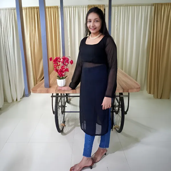 Black_Chic_Georgette_Stylish_Kurta_For_Women