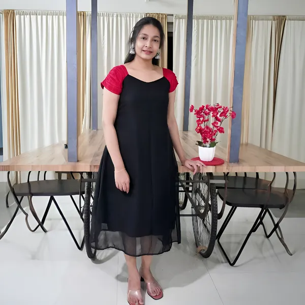 Black_Refined_Jet_&_Rosy_Pleated_Ensemble_A-Line_Frock_For_Women