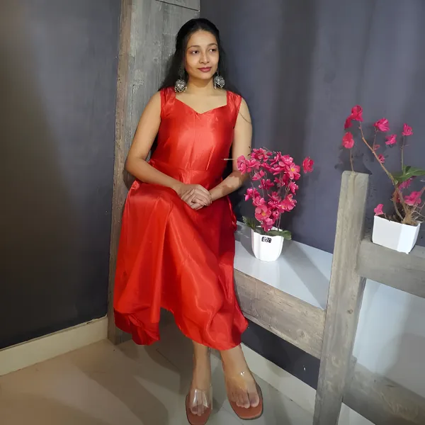 Red_Satin_Party_Wear_Frock_For_Women