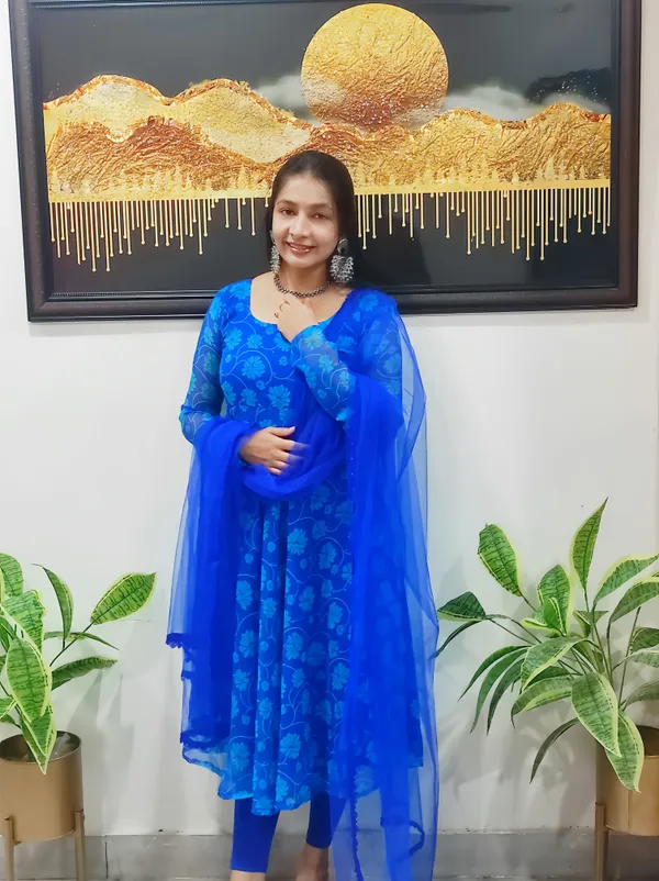 Royal_Blue_Georgette_Printed_Anarkali_Kurta_With_Matching_Net_Dupatta_For_Women