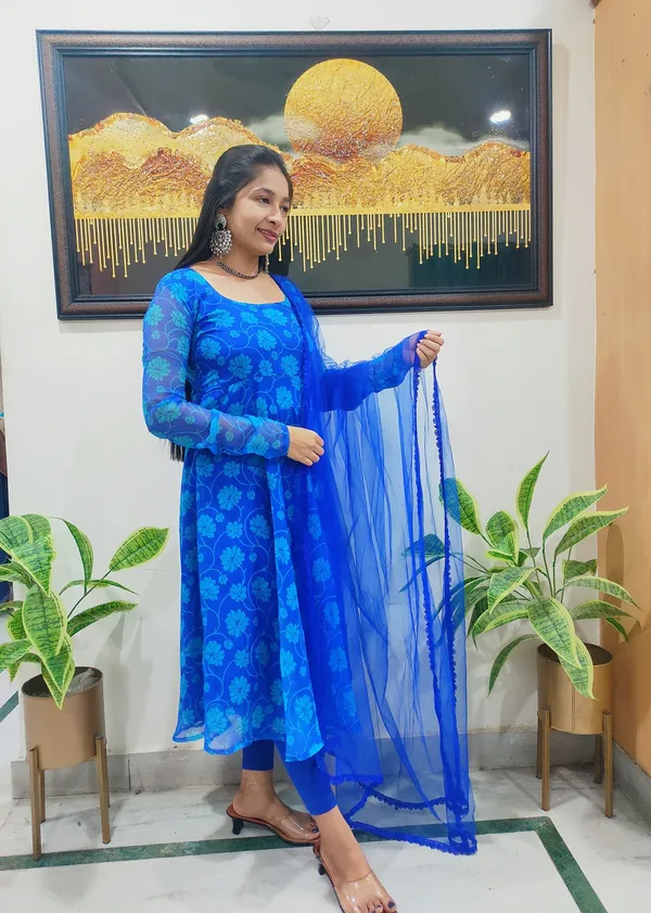 Royal_Blue_Georgette_Printed_Anarkali_Kurta_With_Matching_Net_Dupatta_For_Women