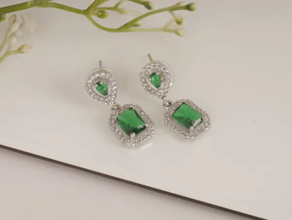 Green_Alloy_Stud_Earrings_For_Women
