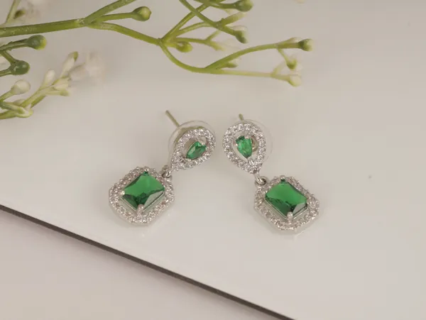 Green_Alloy_Stud_Earrings_For_Women